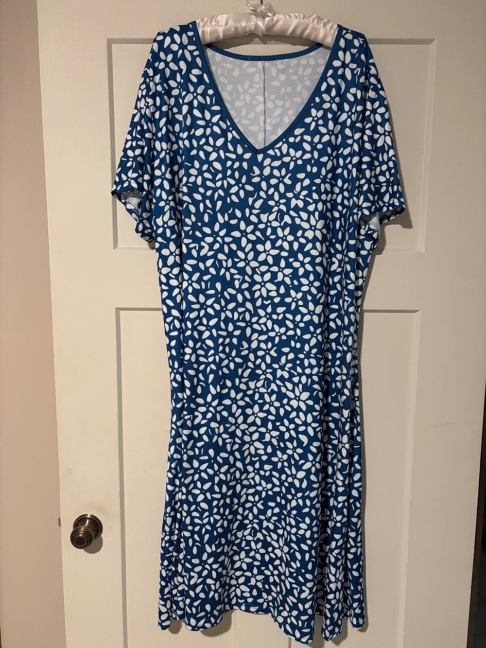 BUNDLE & SAVE!  Blue & White V-Neck Floral Print Dress